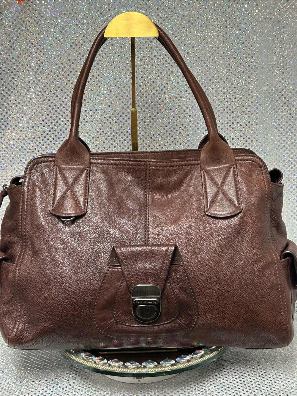 Brown Leather Tote Bag by Francesco Biasia Approx. 15 x 11 x 4.5